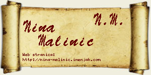 Nina Malinić vizit kartica